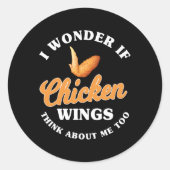 Funny Chicken Wings Gezegde Hot Wing Fast Food Ronde Sticker (Voorkant)