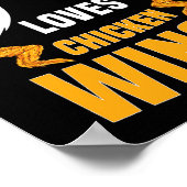 Funny Chicken Wings Lover Gezegde Hot Wing Poster (Hoek)