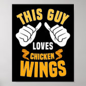 Funny Chicken Wings Lover Gezegde Hot Wing Poster (Voorkant)