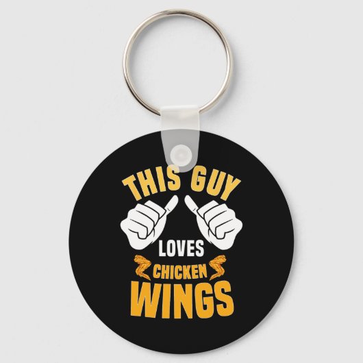 Funny Chicken Wings Lover Gezegde Hot Wing Sleutelhanger (Voorkant)