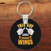 Funny Chicken Wings Lover Gezegde Hot Wing Sleutelhanger (Voorkant)