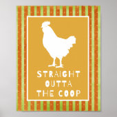 Funny Chicken Word Art Poster (Voorkant)