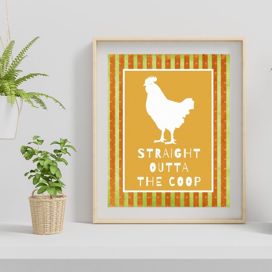 Funny Chicken Word Art Poster