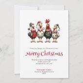 Funny Chickens Artistic Christmas Greeting Card Feestdagenkaart (Voorkant)