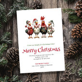 Funny Chickens Artistic Christmas Greeting Card Feestdagenkaart