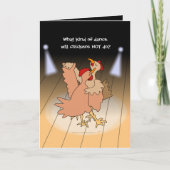 Funny Chickens Ballroom Dancing Cartoon voor Danse Kaart (Voorkant)
