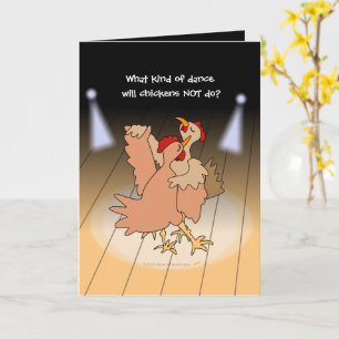 Funny Chickens Ballroom Dancing Cartoon voor Danse Kaart