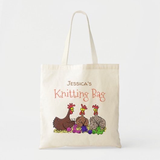 Funny chickens breitting cartoon illustratie tote bag (Voorkant)