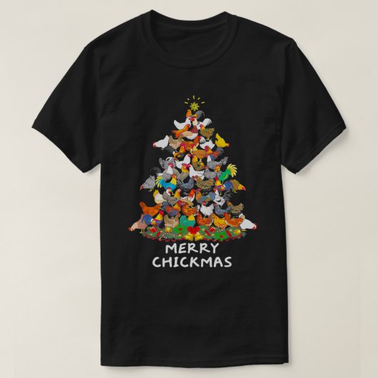 Funny Chickens Christmas Tree Ornaments Decor Merr T-shirt (Design voorkant)