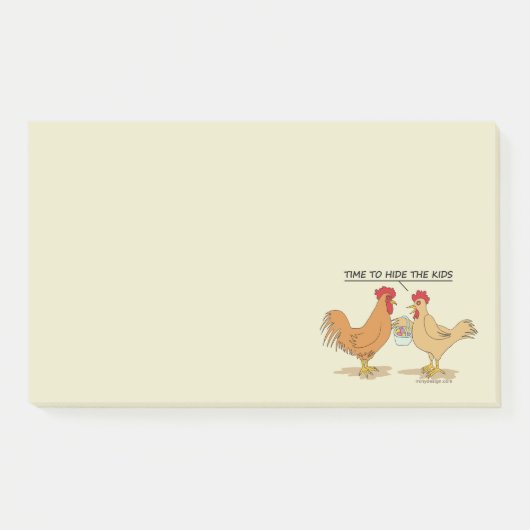 Funny Chickens Easter Egg Hunt Cartoon Post-it® Notes (Voorkant)