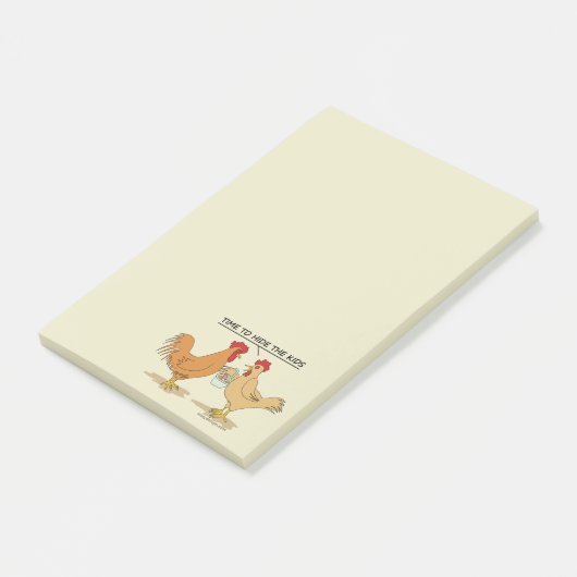 Funny Chickens Easter Egg Hunt Cartoon Post-it® Notes (Schuin)