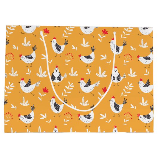 Funny Chickens Gift Bag Groot Cadeauzakje (Achterkant)