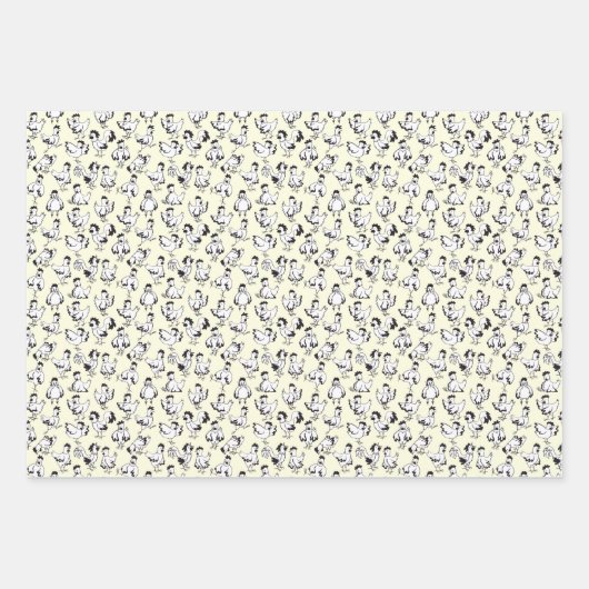 Funny Chickens Having Fun! Inpakpapier Vel (Voorkant 3)