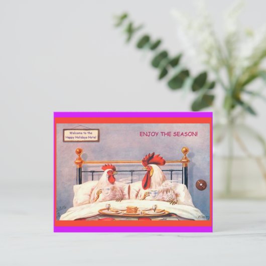 Funny Chickens Holiday Briefkaarten  exemplaar 191 (Staand voorkant)