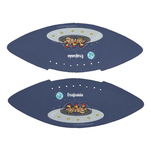 Funny chickens in space cartoon illustratie american football (Panelen)