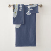 Funny chickens in space cartoon illustratie bad handdoek (Insitu)