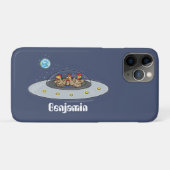 Funny chickens in space cartoon illustratie Case-Mate iPhone case (Achterkant (horizontaal))