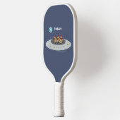 Funny chickens in space cartoon illustratie pickleball paddle (Links)