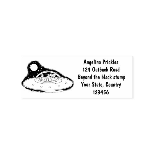 Funny chickens in space cartoon illustratie rubberstempel (Afrduk)