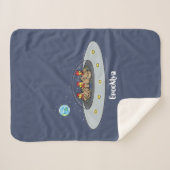 Funny chickens in space cartoon illustratie sherpa deken (Voorkant (horizontaal))