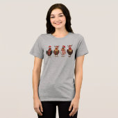 Funny Chickens kerstlampjes Tri-Blend Shirt (Voorkant volledig)
