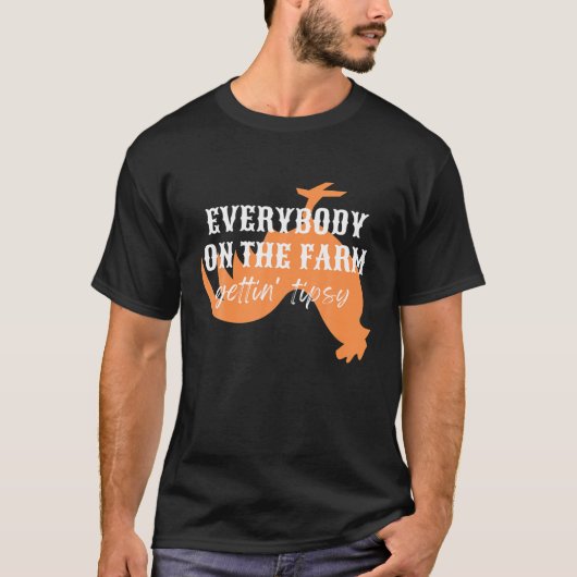 Funny Chickens Rooster Iedereen op het Boerderij G T-shirt (Voorkant)