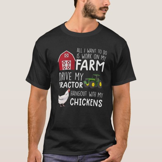 Funny Chickens S for Men Chicken Boys Farming T-shirt (Voorkant)