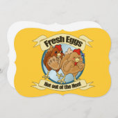 Funny Chickens Uitnodiging (Voorkant / Achterkant)