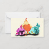 Funny Chickens Verjaardag Kaart Notitiekaartje (Achterkant)