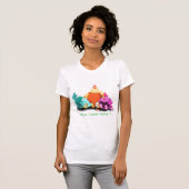 Funny Chickens wachtend op eieren naar Hatch - tek T-shirt (Voorkant volledig)