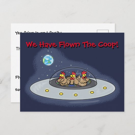 Funny chickens we hebben de adreswijziging verplaa briefkaart (Voorkant / Achterkant)