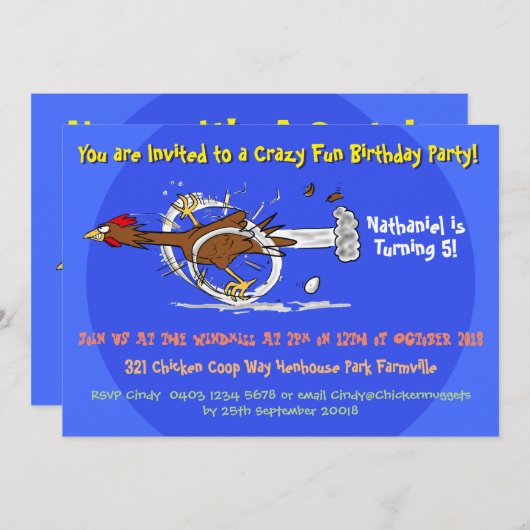 Funny Chicyverjaardaguitnodiging Kaart (Voorkant / Achterkant)