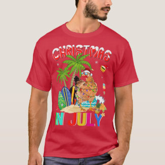 Funny Chiecken in Santa Hat Sunbril Kerstmis I T-shirt