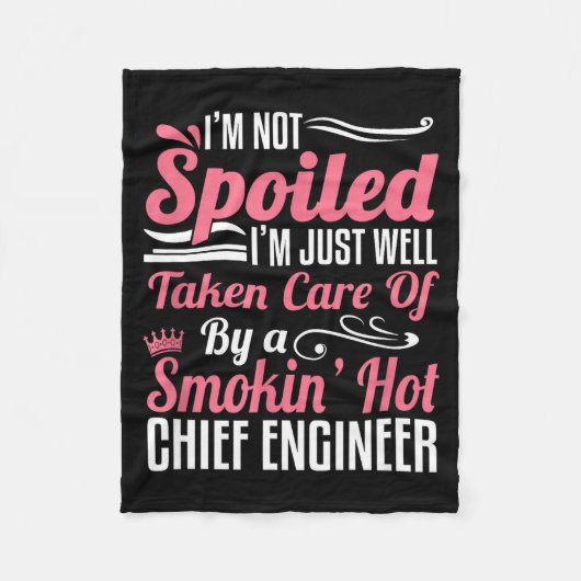 Funny Chief Engineer Wife Girlfriend Maritime Vale Fleece Deken (Voorkant)