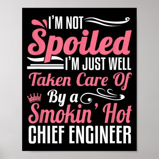 Funny Chief Engineer Wife Girlfriend Maritime Vale Poster (Voorkant)