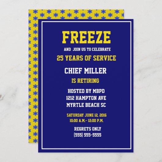 Funny Chief of Police Retirement Invitation Kaart (Voorkant / Achterkant)