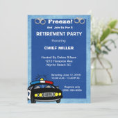 Funny Chief of Police Retirement Invitation Kaart (Staand voorkant)