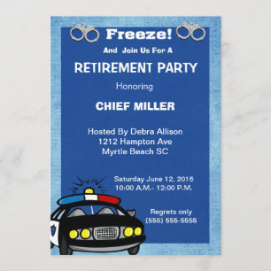 Funny Chief of Police Retirement Invitation Kaart