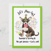 Funny Chihuaha Donuts Birthday Party Invitation Kaart (Voorkant)