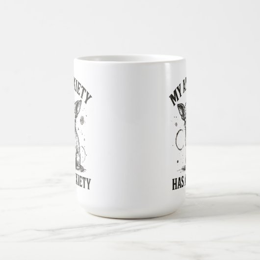 Funny Chihuahua Anxiety Shirt – Distressed Nervous Koffiemok (Center)