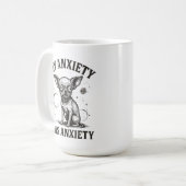 Funny Chihuahua Anxiety Shirt – Distressed Nervous Koffiemok (Voorkant links)