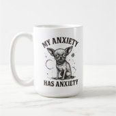 Funny Chihuahua Anxiety Shirt – Distressed Nervous Koffiemok (Links)