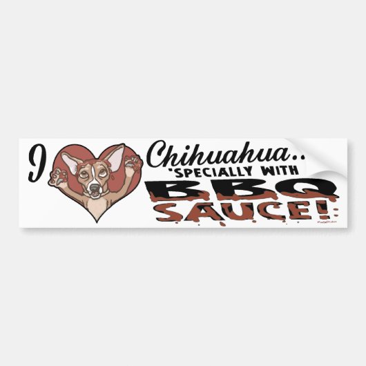Funny Chihuahua BBQ Bumpersticker (Voorkant)