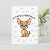 Funny Chihuahua Birthday Card Kaart (Staand voorkant)