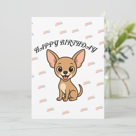 Funny Chihuahua Birthday Card Kaart (Staand voorkant)