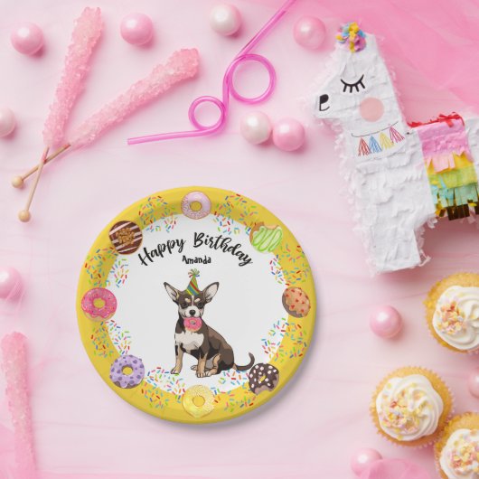 Funny Chihuahua Birthday Party Paper Bord (Feest)