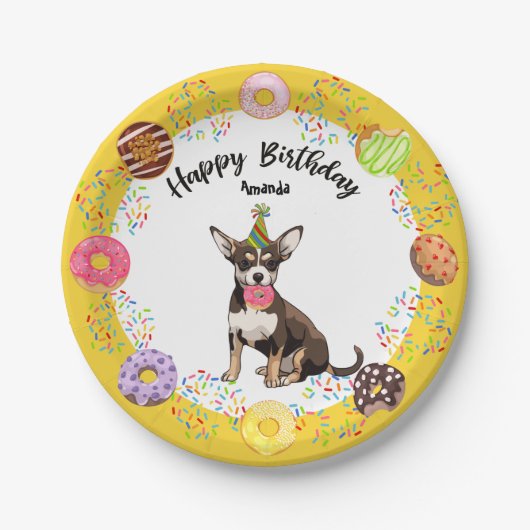 Funny Chihuahua Birthday Party Paper Bord (Voorkant)