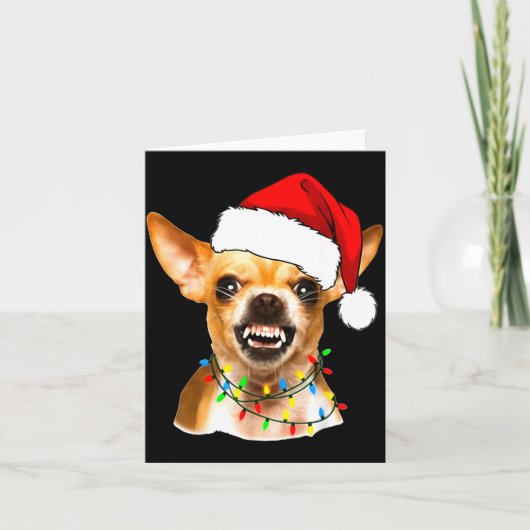 Funny Chihuahua Christmas Shirt For Dog Lovers Wom Kaart (Voorkant)