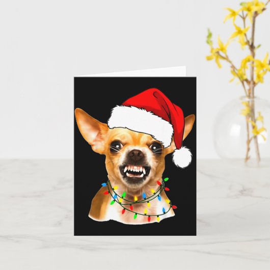 Funny Chihuahua Christmas Shirt For Dog Lovers Wom Kaart (Gele Bloem)