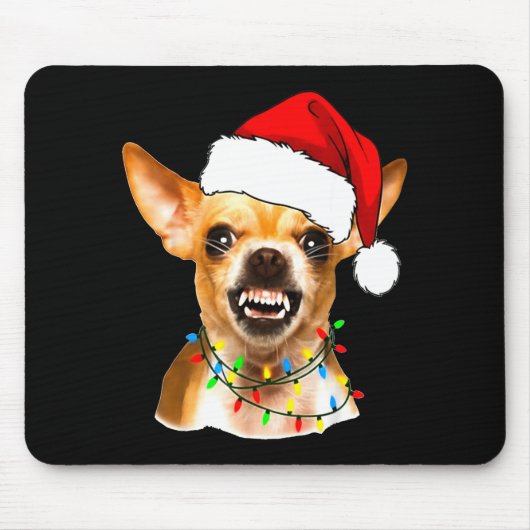 Funny Chihuahua Christmas Shirt For Dog Lovers Wom Muismat (Voorkant)